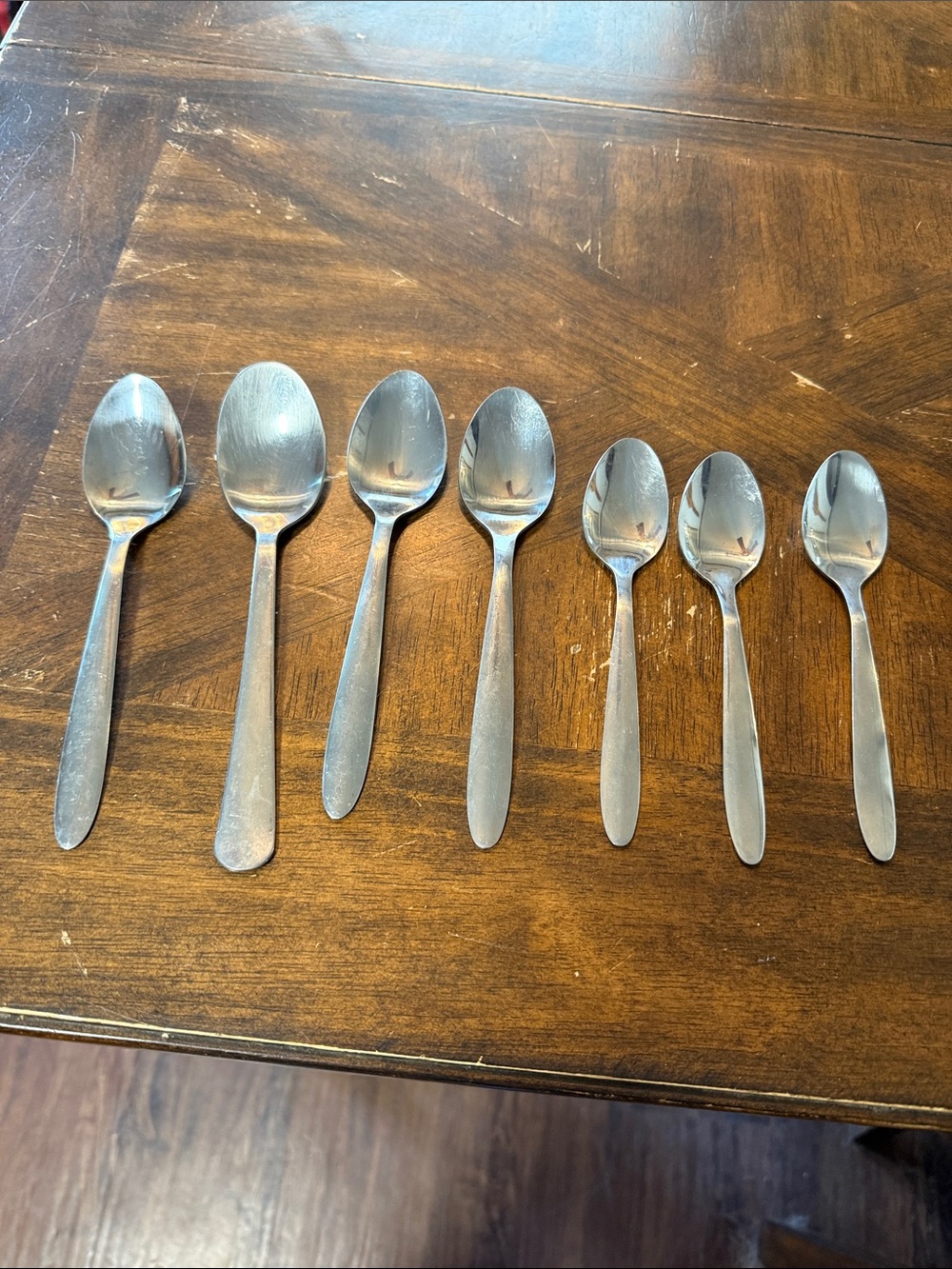 Stainless Steel Flatware Spoons - Set of 7 in good used condition